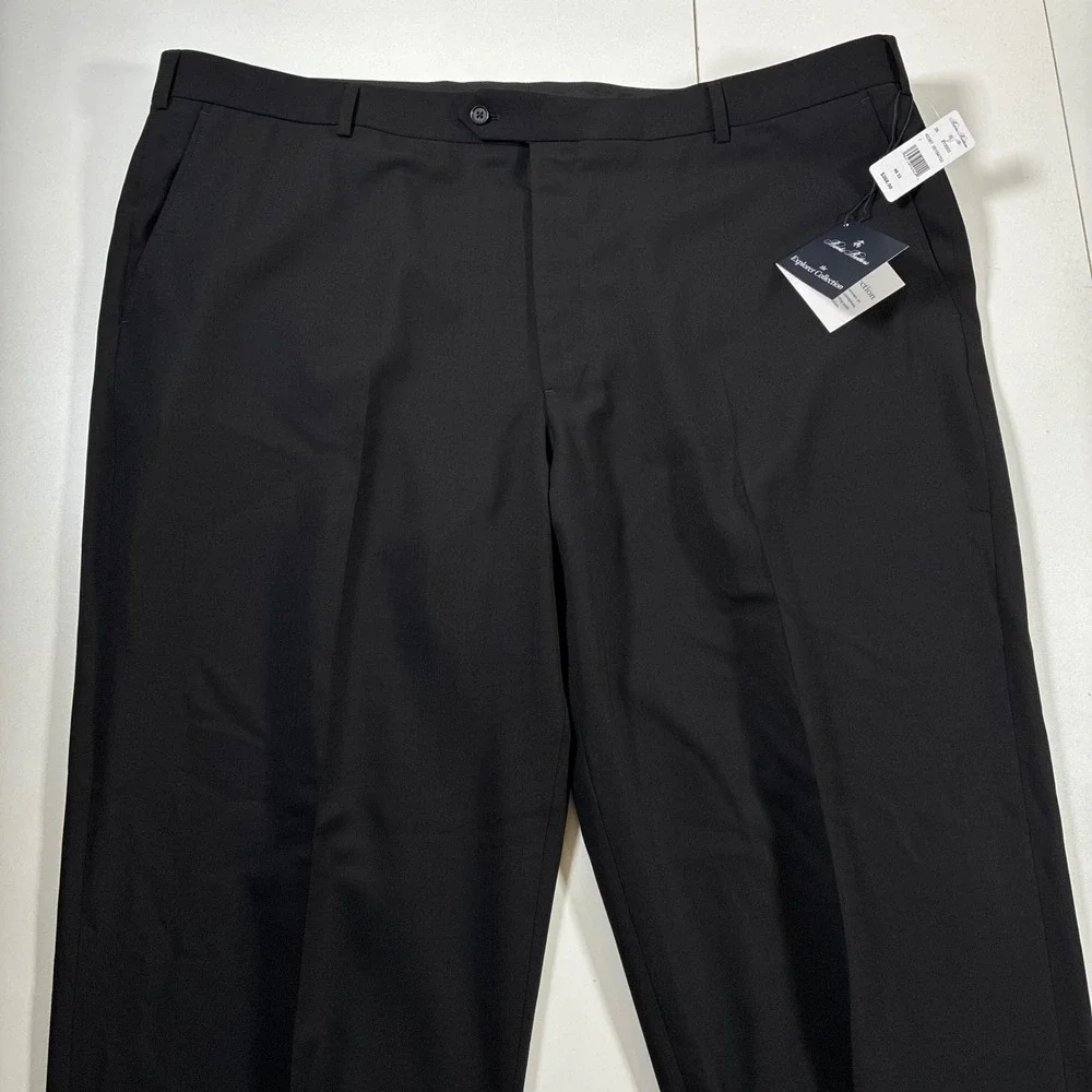 NEW Brooks Brothers Dress Vitale Barberis Canonico Pant 48x32 Black Wool